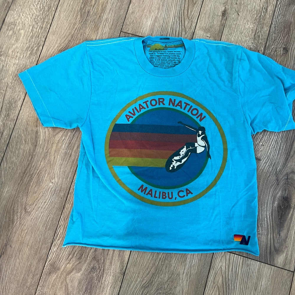 Aviator Nation Turquoise Graphic Tee
